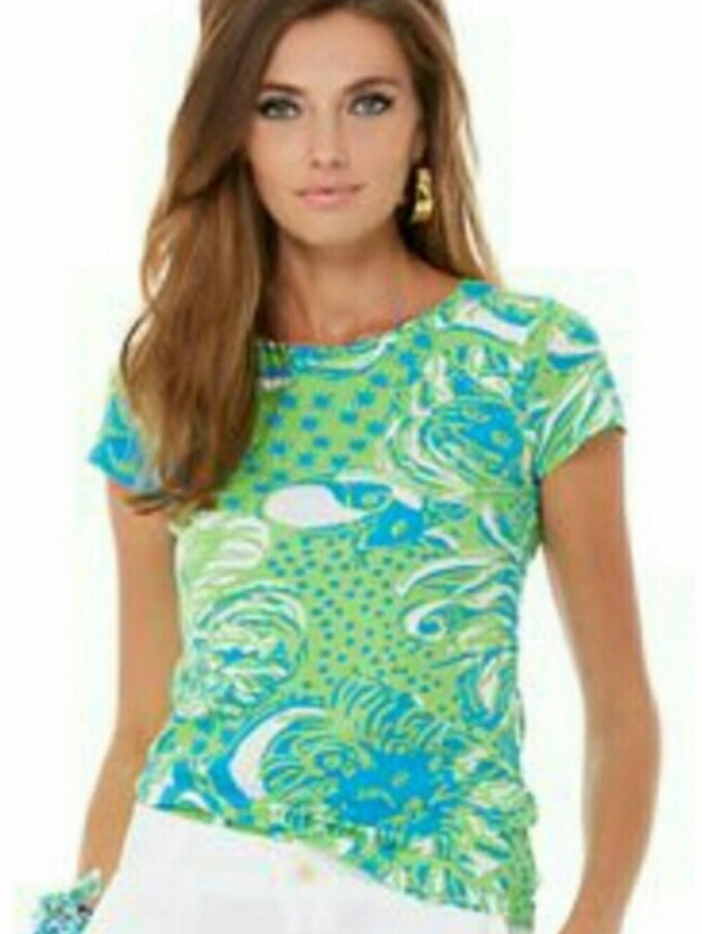 Lilly Pulitzer Karrie tshirt Limeade Roar of the Jungle size xs